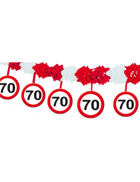 70. Geburtstag Girlande Verkehrsschild mit Hängern