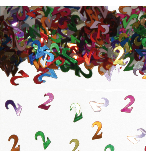 Streudeko / Tischkonfetti Ziffer / Zahl 2