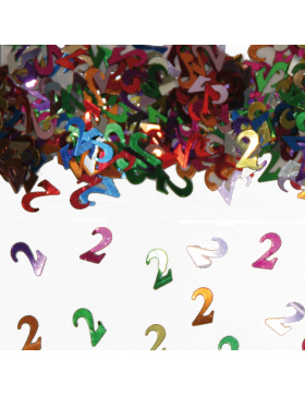 Streudeko / Tischkonfetti Ziffer / Zahl 2