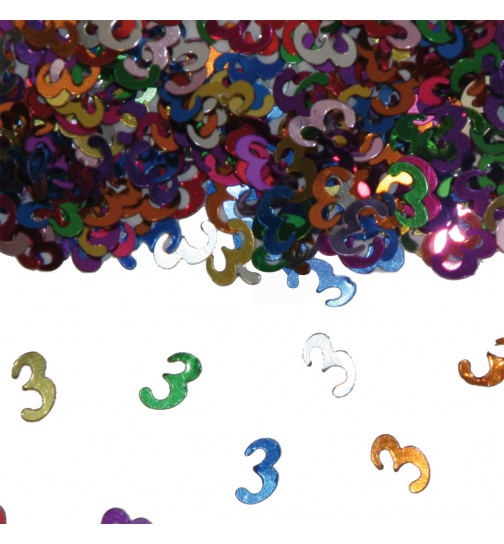 Streudeko / Tischkonfetti Ziffer / Zahl 3