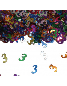Streudeko / Tischkonfetti Ziffer / Zahl 3