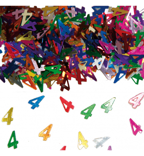 Streudeko / Tischkonfetti Ziffer / Zahl 4