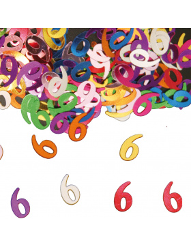 Streudeko / Tischkonfetti Ziffer / Zahl 6