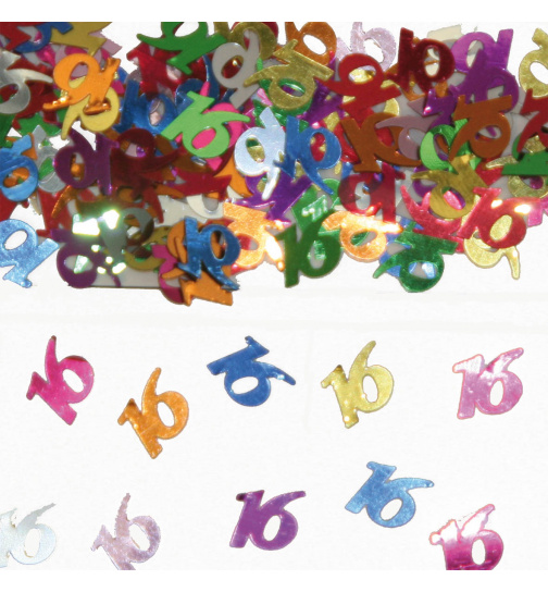 Streudeko / Tischkonfetti Ziffer / Zahl 16