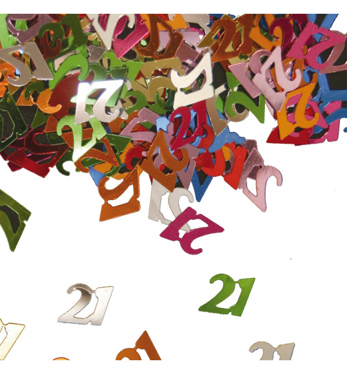 Streudeko / Tischkonfetti Ziffer / Zahl 21