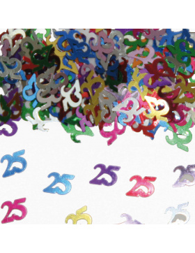Streudeko / Tischkonfetti Ziffer / Zahl 25