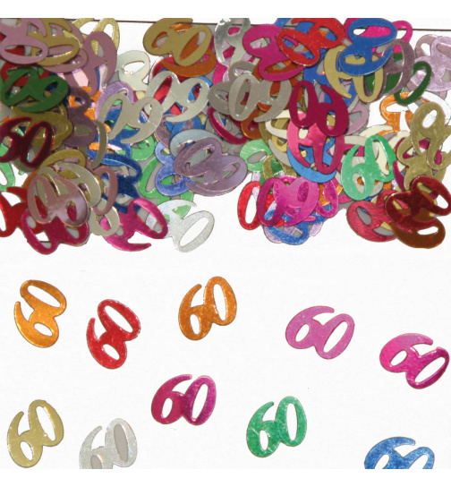 Streudeko / Tischkonfetti Ziffer / Zahl 60
