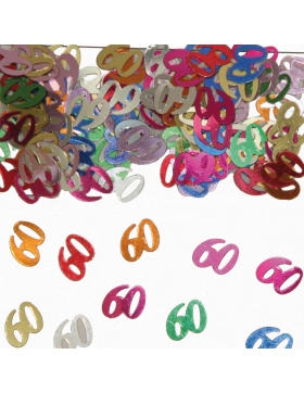 Streudeko / Tischkonfetti Ziffer / Zahl 60