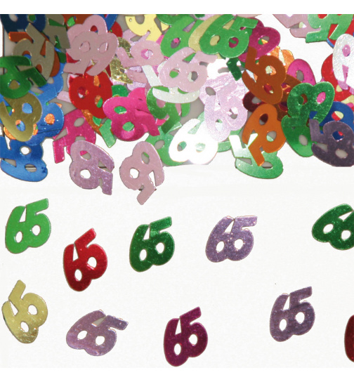 Streudeko / Tischkonfetti Ziffer / Zahl 65