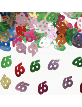 Streudeko / Tischkonfetti Ziffer / Zahl 65