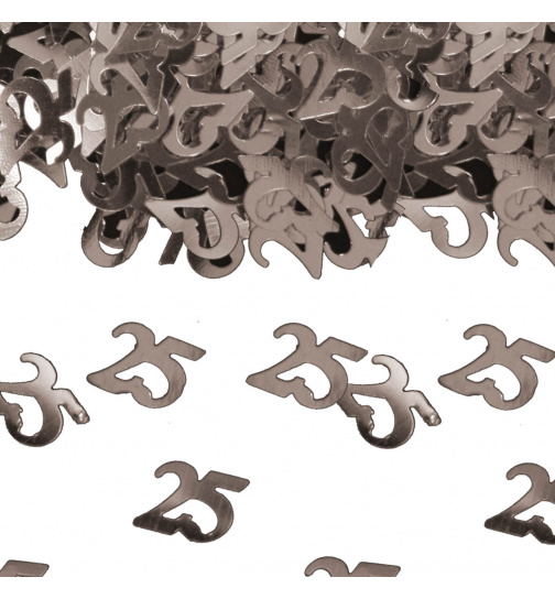 Streudeko / Tischkonfetti Silber 25 Jahre / Silberhochzeit