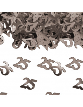 Streudeko / Tischkonfetti Silber 25 Jahre / Silberhochzeit