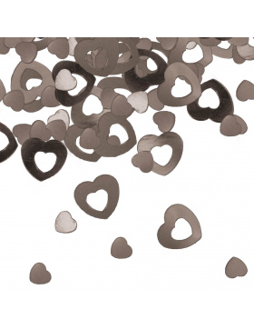 Streudeko / Tischkonfetti silberne Herzen