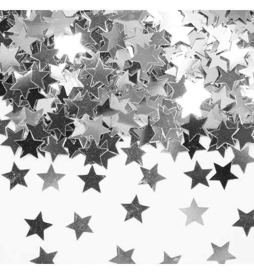 Streudeko / Tischkonfetti silberne Sterne