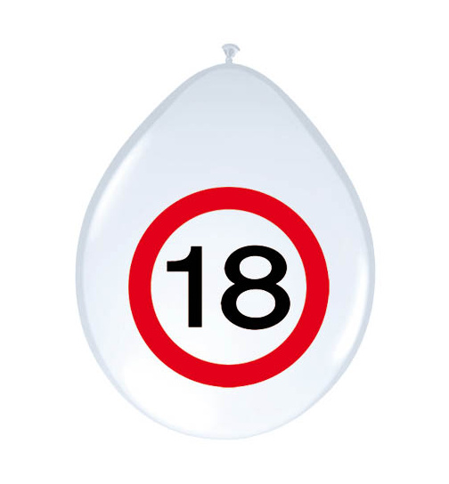 18. Geburtstag Ballons Verkehrsschild - 8 Stück
