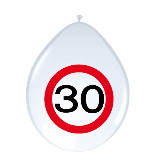 30. Geburtstag Ballons Verkehrsschild - 8 Stück