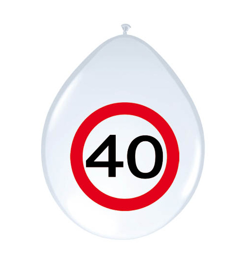 40. Geburtstag Ballons Verkehrsschild - 8 Stück
