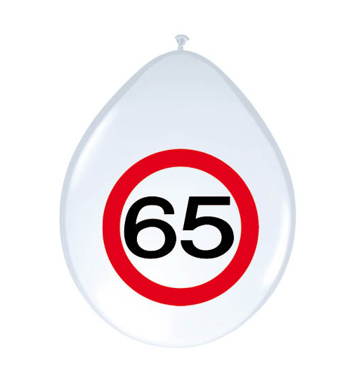65. Geburtstag Ballons Verkehrsschild - 8 Stück
