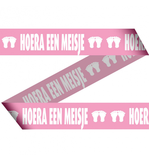 Absperrband Geburt Mädchen - 15 Meter