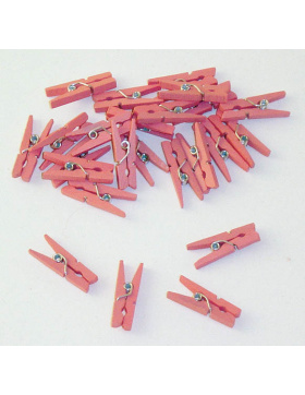 Klammern / Holzklammern Rosa - 24 Stück