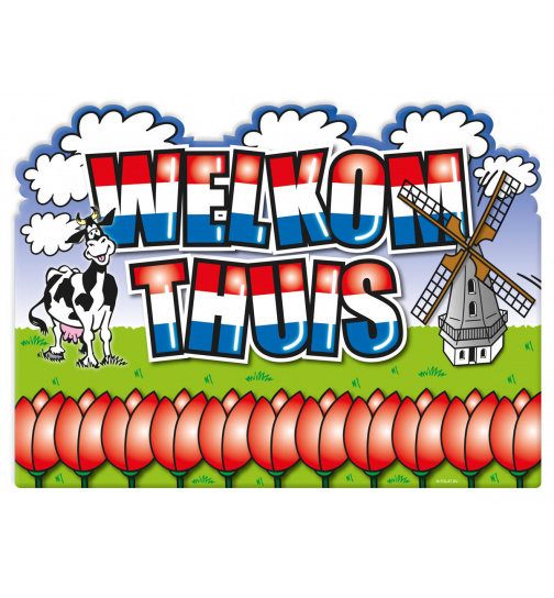 Willkommen zu Hause Türschild - 47x34 cm