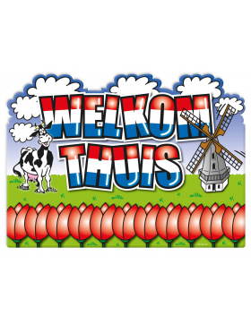 Willkommen zu Hause Türschild - 47x34 cm