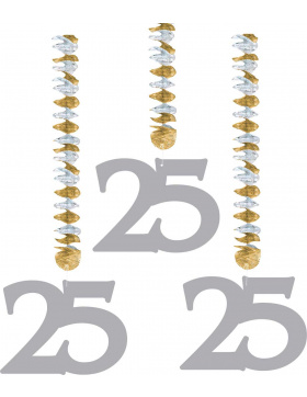 Silberhochzeit / 25. Geburtstag Hängedeko - 3...