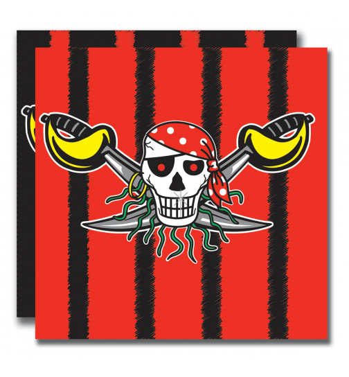Roter Pirat Servietten - 20 Stück