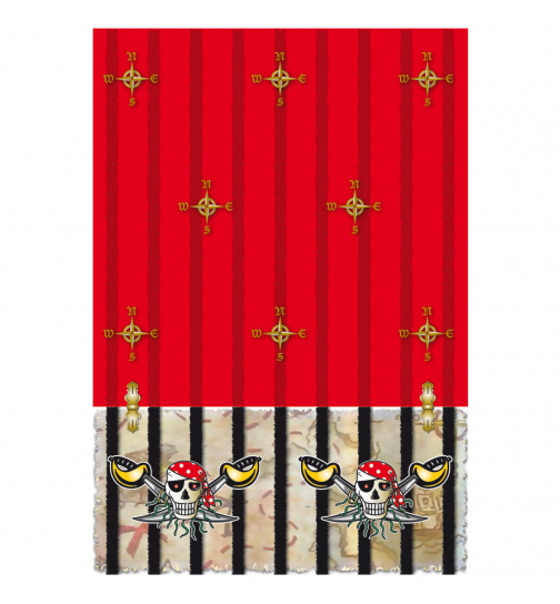 Roter Pirat Tischdecke - 130x180 cm
