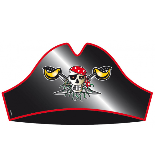 Roter Pirat Hut - 8 Stück