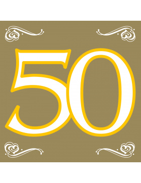Goldhochzeit / 50. Geburtstag Servietten Gold 33x33 cm -...
