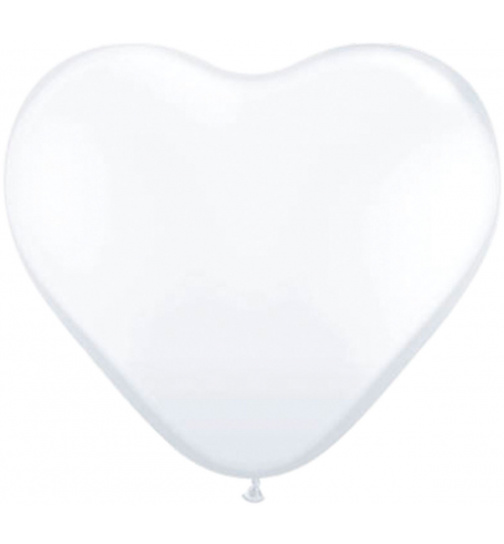 Herzförmige Ballons Weiß - 100 Stück