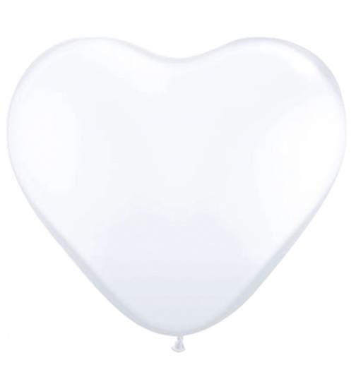 Herzförmige Ballons Weiß - 8 Stück