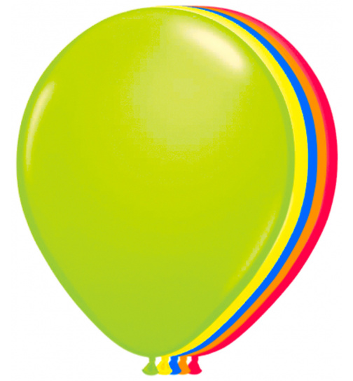 Ballon Neonfarben Bunt 25 cm - 50 Stück