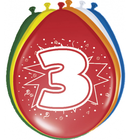 3. Geburtstag Ballons - 8 Stück