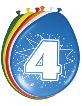 4. Geburtstag Ballons - 8 Stück