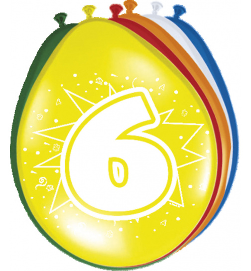 6. Geburtstag Ballons - 8 Stück