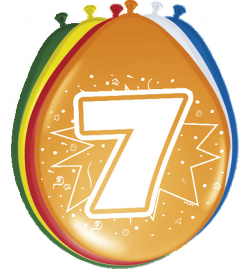 7. Geburtstag Ballons 30 cm - 8 Stück