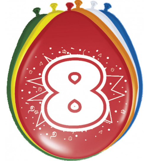 8. Geburtstag Ballons 30 cm - 8 Stück