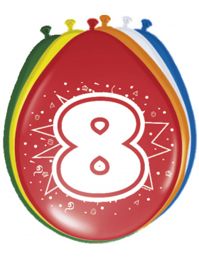 8. Geburtstag Ballons 30 cm - 8 Stück