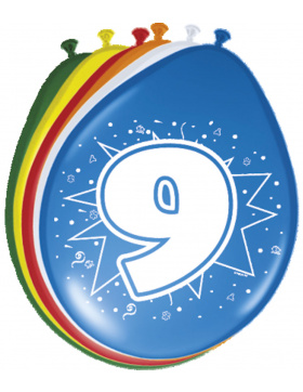 9. Geburtstag Ballons 30 cm - 8 Stück