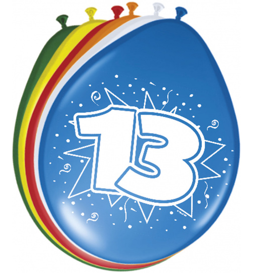 13. Geburtstag Ballons  30 cm - 8 Stück