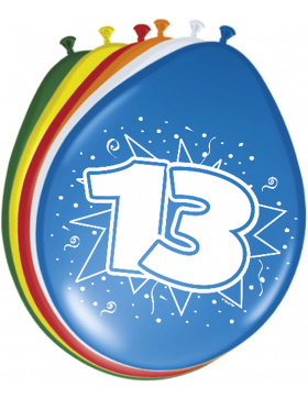 13. Geburtstag Ballons  30 cm - 8 Stück