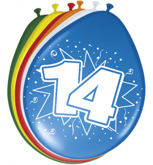 14. Geburtstag Ballons  30 cm - 8 Stück