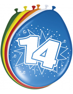 14. Geburtstag Ballons  30 cm - 8 Stück
