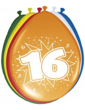 16. Geburtstag Ballons  30 cm - 8 Stück