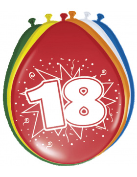 18. Geburtstag Ballons  30 cm - 8 Stück