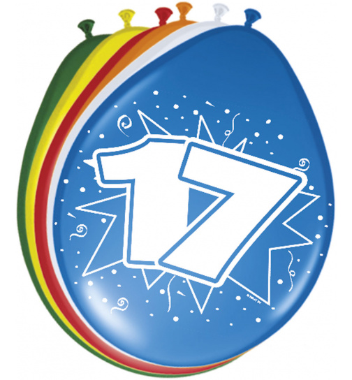 17. Geburtstag Ballons  30 cm - 8 Stück