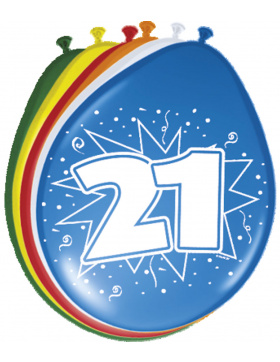 21. Geburtstag Ballons  30 cm - 8 Stück