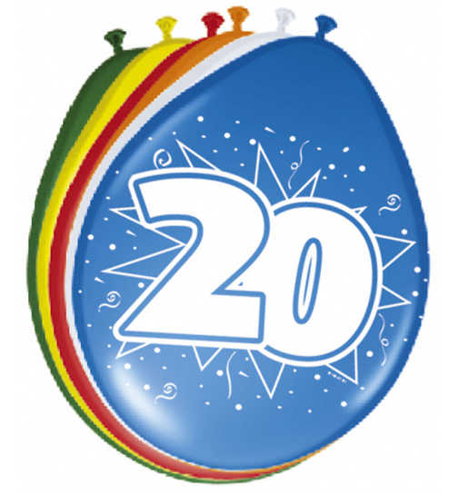 20. Geburtstag Ballons  30 cm - 8 Stück